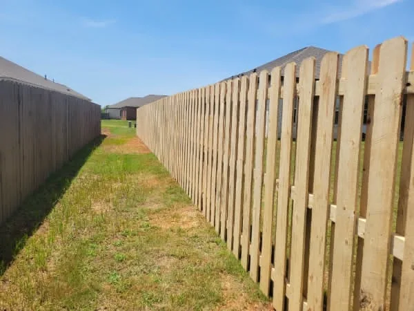 Shadowbox Wood Fence Backyard